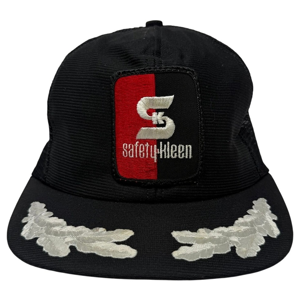 Safety-Kleen Trucker Hat Mens Black Scrambled Eggs Mesh Snapback USA Made
